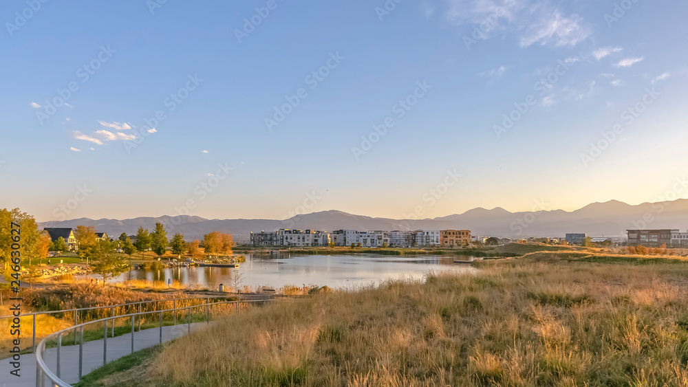 Trails around Oquirrh Lake in Daybreak Utah Trails around Oquirrh Lake in Daybreak Utah