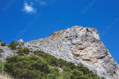 mountain against blue sky