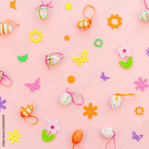 Creative Easter flat lay composition
