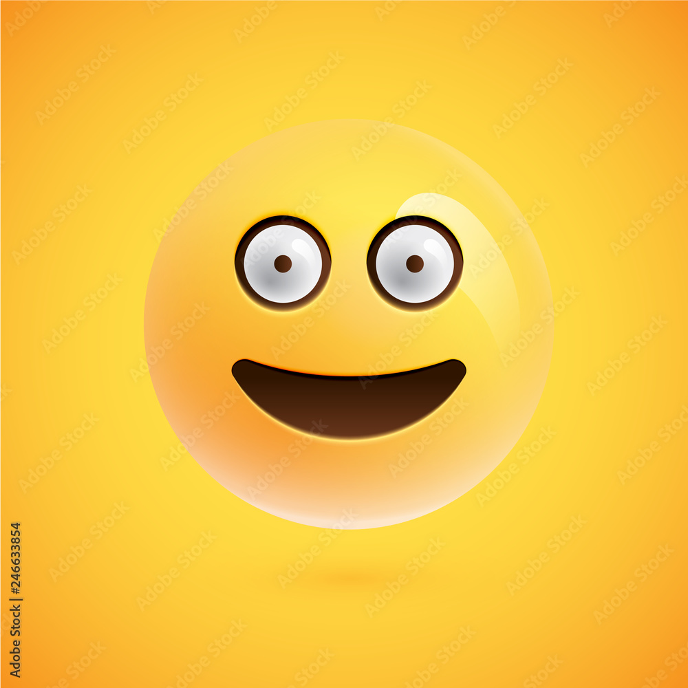 Realistic emoticon, vector illustration