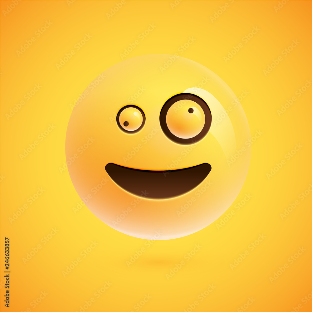 Fototapeta premium Realistic emoticon, vector illustration
