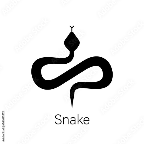 Black snake logo design. Snake sign vector illustration