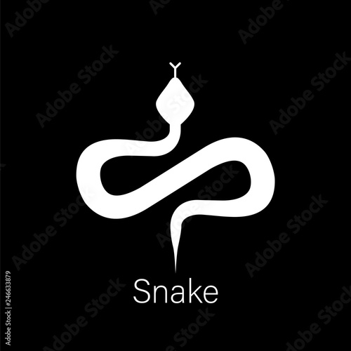 White snake logo design. Snake sign vector illustration