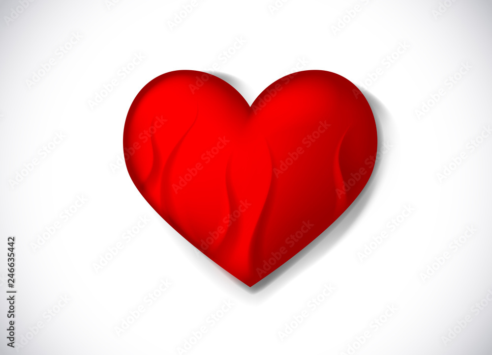 Red vector fiery heart with flames. Heart on fire. Infernal love Red vector fiery heart with flames. Heart on fire. Infernal love