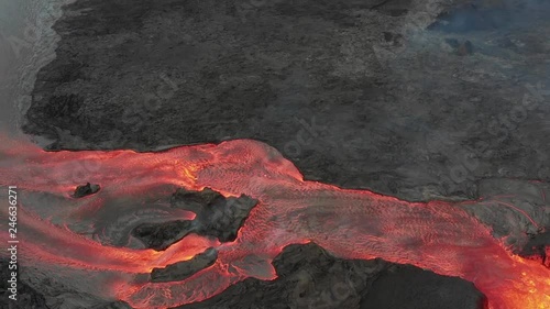 lava river, fissure 8 aerial pan left photo