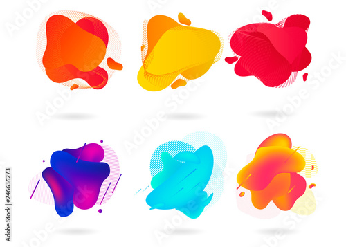 Modern 3d abstract gradient shapes composition. Dynamic Fluid design banner for poster, flyer or presentation. Abstract vector background.