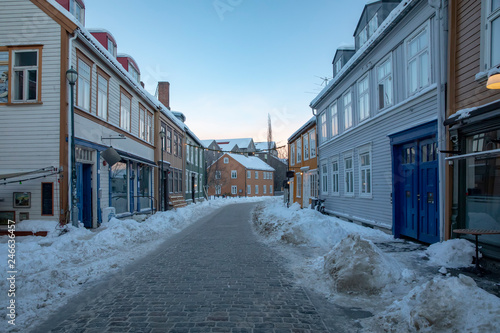 Winter street in Bakklandet - Trondheim