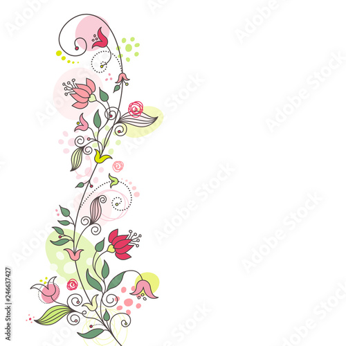 Floral Card Pink/Green