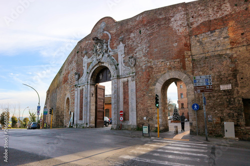 Wallpaper Mural View from outside to Porta Camollia, one of medieval portals (gate) to Siena old town, Tuscany, Italy Torontodigital.ca