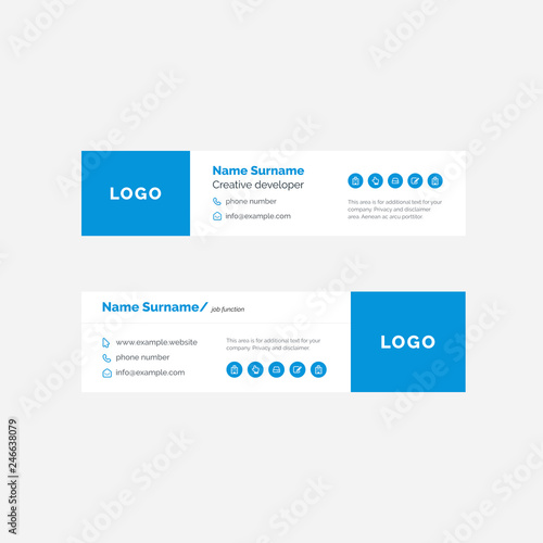 Corporate Email Signature Design Blue With A Lot Information