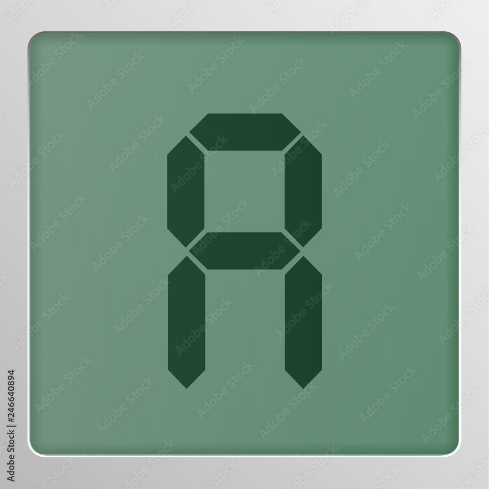 Fototapeta premium Digital character set typeface on a screen, vector illustration