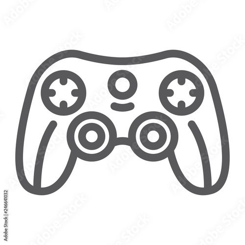 Game controller line icon, game and play, joystick sign, vector graphics, a linear pattern on a white background.