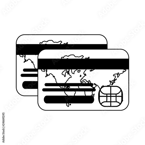 credit card frontview and backview black and white