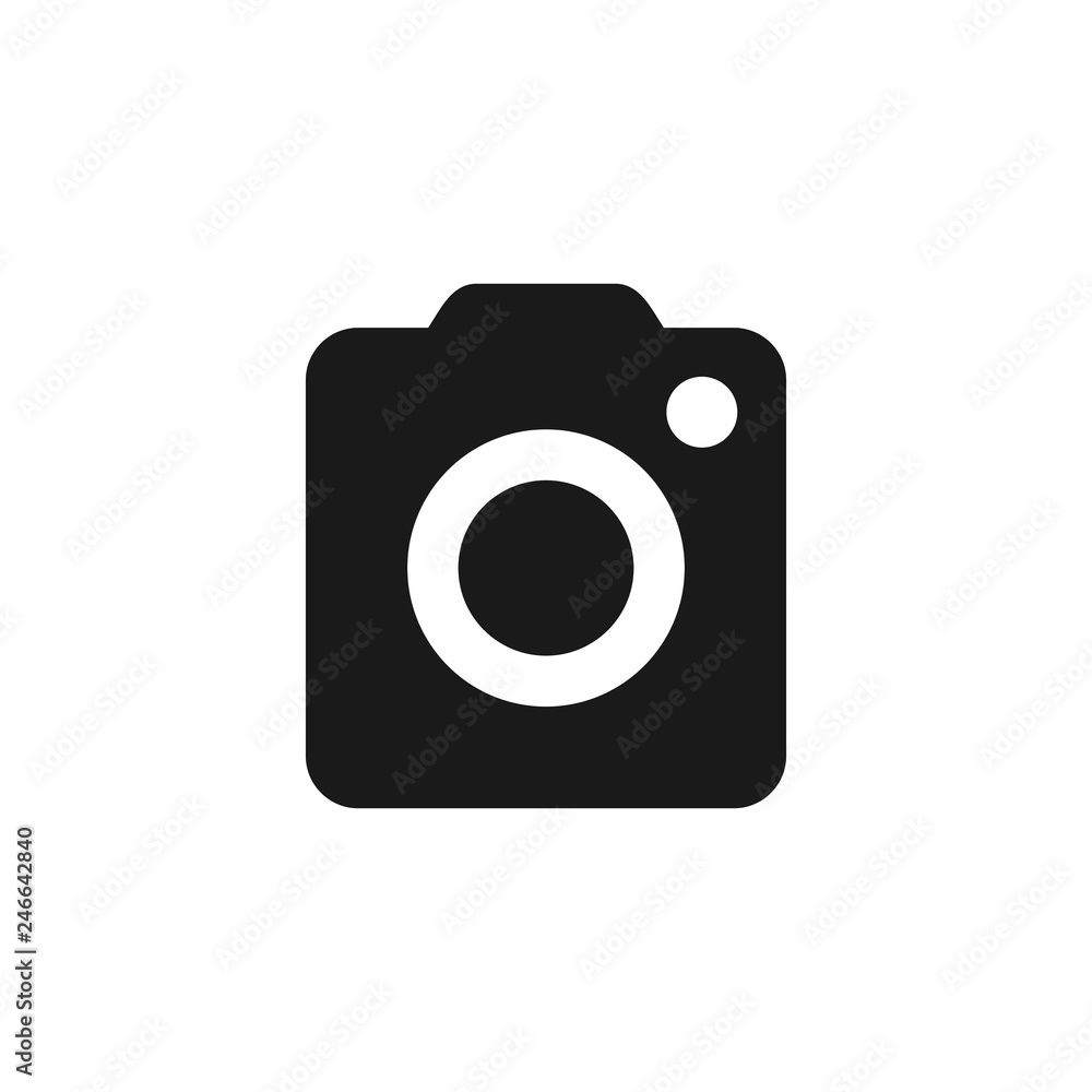 Camera Icon in trendy flat style isolated on grey background. Camera symbol for your web site design
