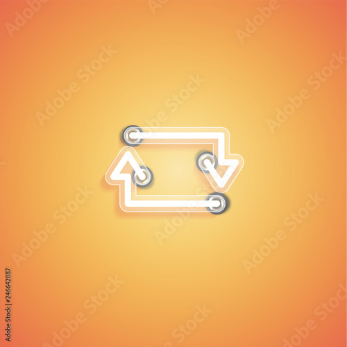 Glowing realistic neon icon for web, vector illustration