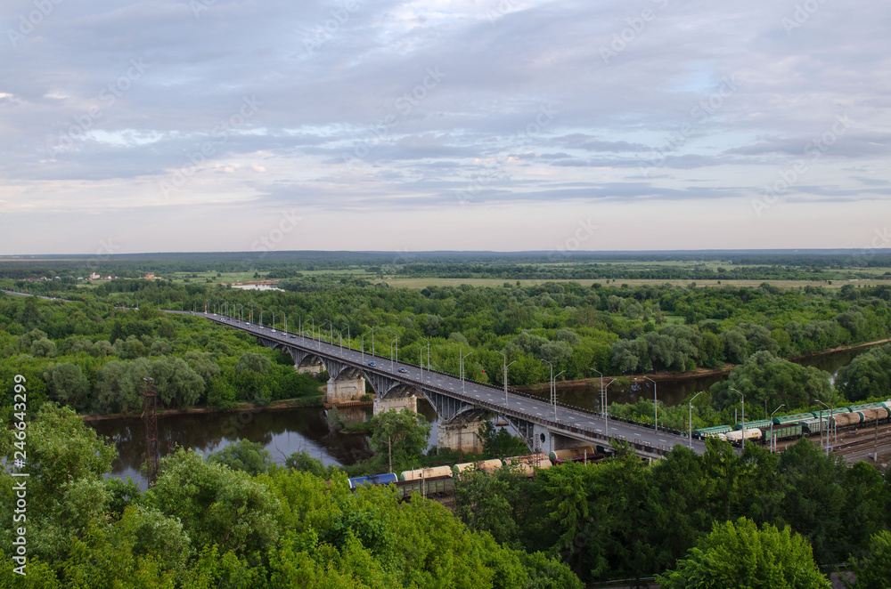 View of the bridge over the Klyazma river in Vladimir