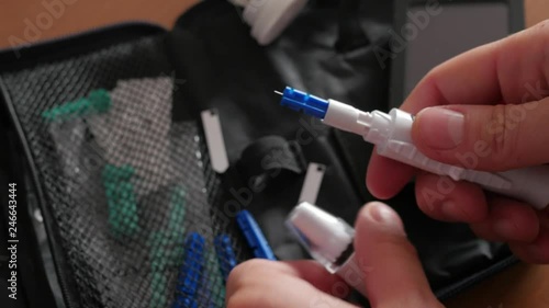 changing needle, lancet in automatic lancing device, glucose