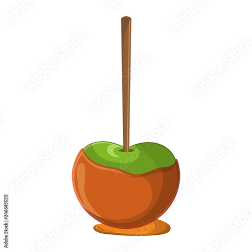 caramelized apple with stick
