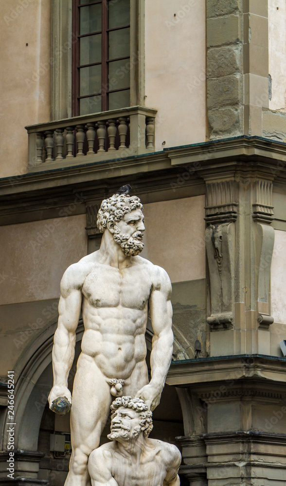 Statue of Hercules and Cacus at Piazza del Signoria in Florence, Italy Statue of Hercules and Cacus at Piazza del Signoria in Florence, Italy
