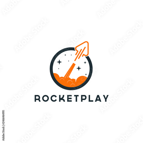 rocket play advance technology launching elements, icons, symbols, abstract, shapes, innovative and creative inspiration for business company, template collection, and marketing promotions with Flat S
