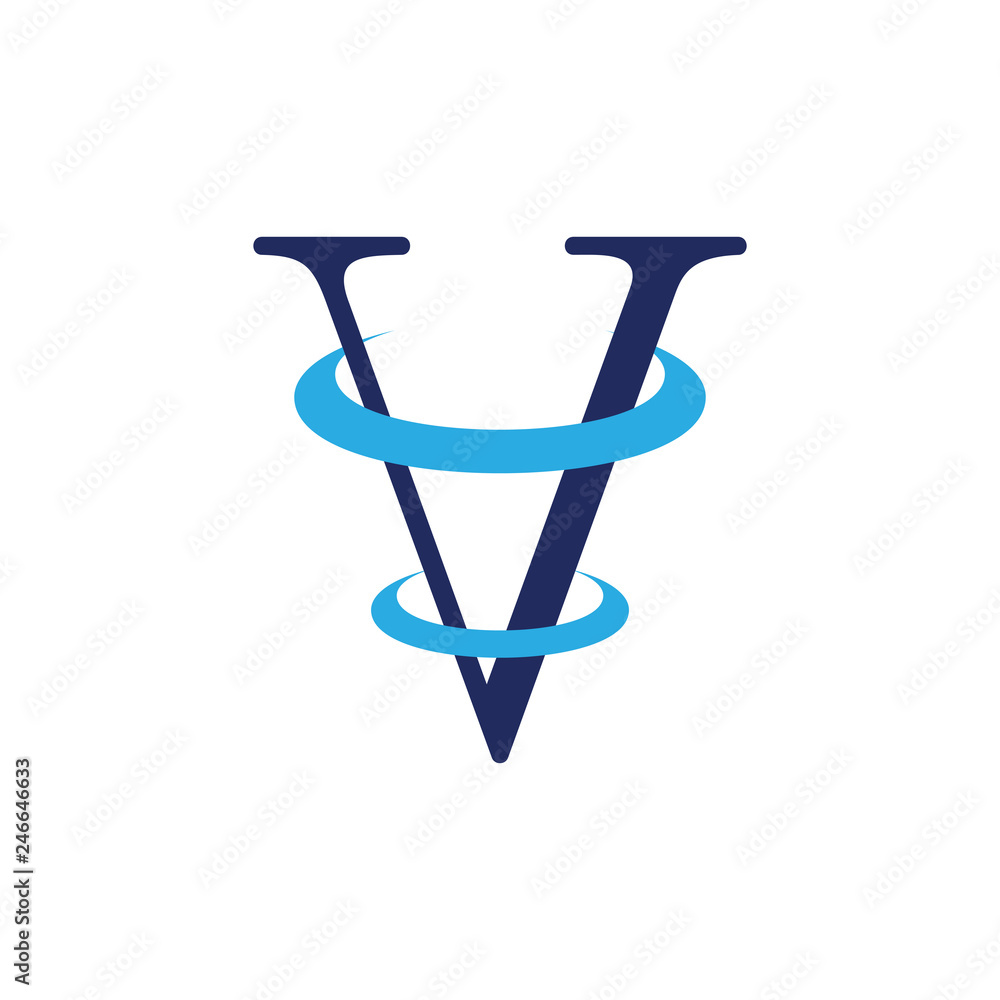 letter v circle rotate motion design logo vector letter v circle rotate motion design logo vector