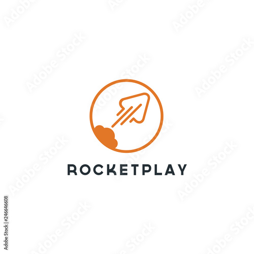 rocket play advance technology launching elements, icons, symbols, abstract, shapes, innovative and creative inspiration for business company, template collection, and marketing promotions with Flat S