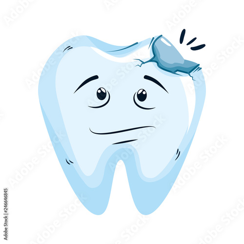 comic tooth broken kawaii character
