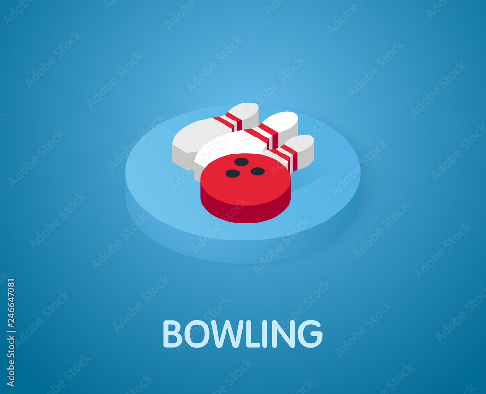 Bowling isometric icon. Vector illustration. 3d concept Bowling isometric icon. Vector illustration. 3d concept