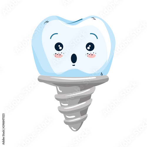 comic tooth implant kawaii character