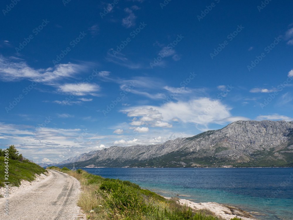 The way around the coast on Hvar island, Croatia