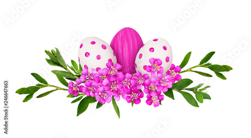 Painted Easter eggs, pink y...