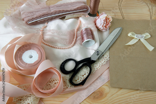Sewing supplies and accessories for needlework.