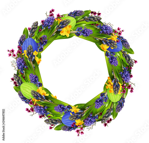 Blue hyacinth flowers and l...