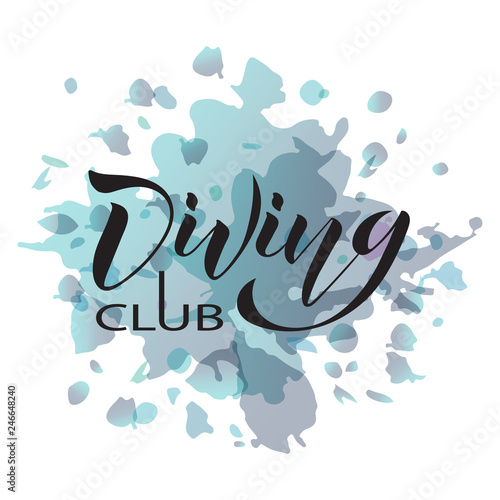 Free diving on the colored background