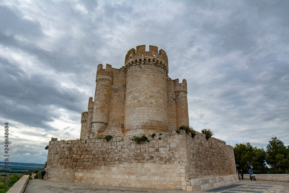 Detailed view of the castle of Peñafiel,  Spain