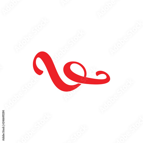 simple ribbon motion flat 3d logo vector
