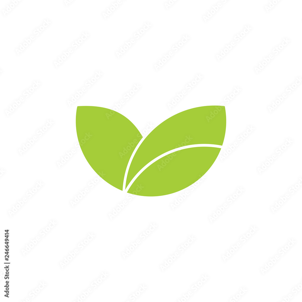 simple geometric leaf plant circle logo vector simple geometric leaf plant circle logo vector