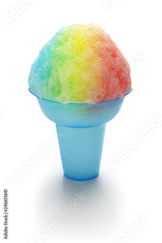 homemade rainbow shaved ice, Hawaiian dessert