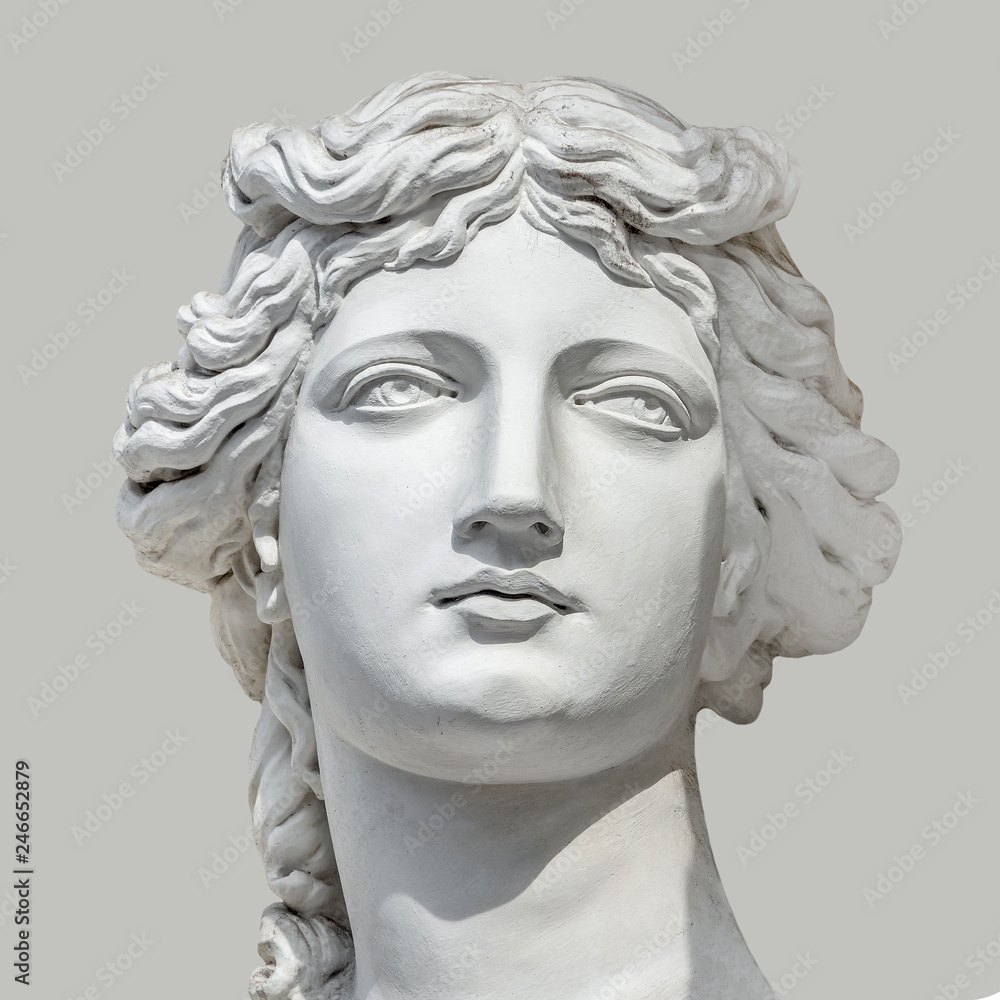 Portrait of young sensual Roman Renaissance Era woman in Vienna, Austria, details, closeup, even background