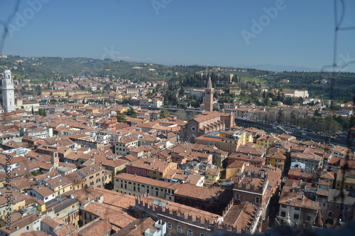 Verona City View From Torre Dei Lamberti In Verona. Travel  holidays  architecture. March 30  2015. Verona  Veneto region  Italy.