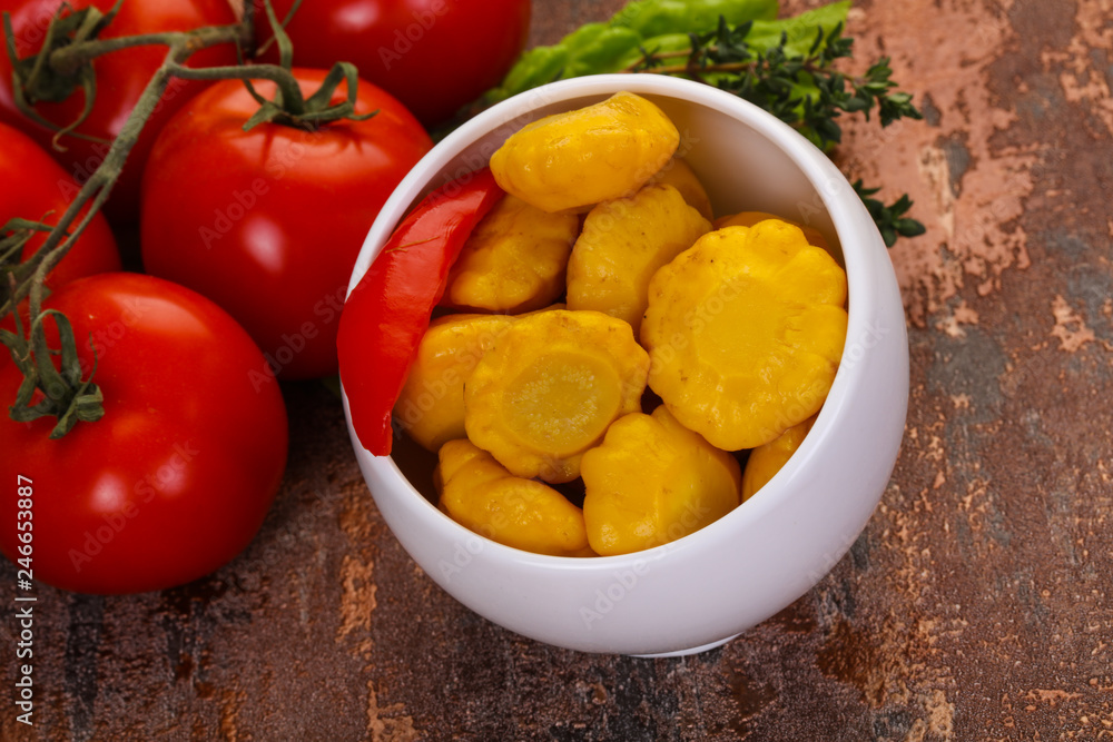 Tasty marinated patisson Tasty marinated patisson