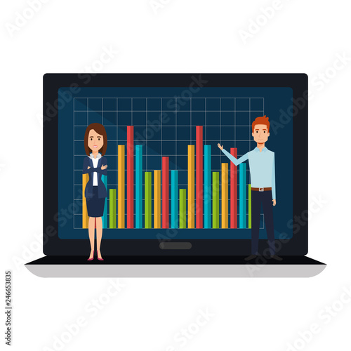 business couple with laptop