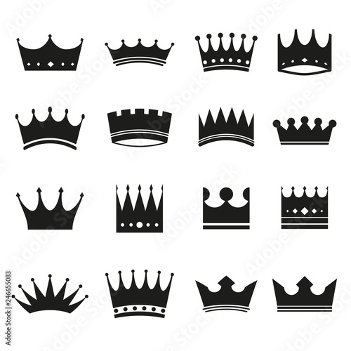 Set of modern crowns icons