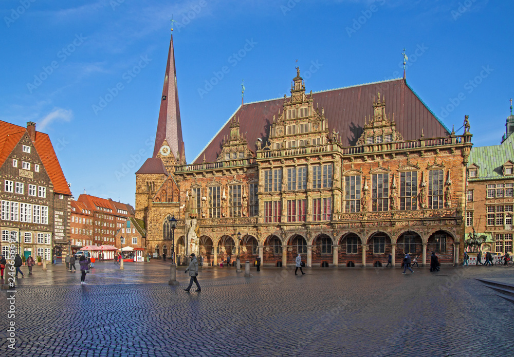 Fototapeta premium Bremen Rathaus & Roland