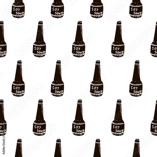 soy souce vector seamless pattern