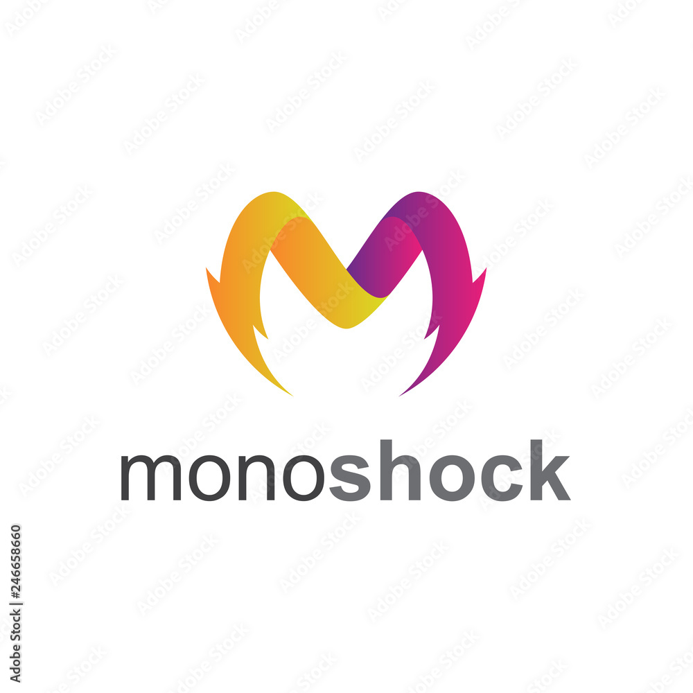 Obraz premium Letter M With Thunder Logo