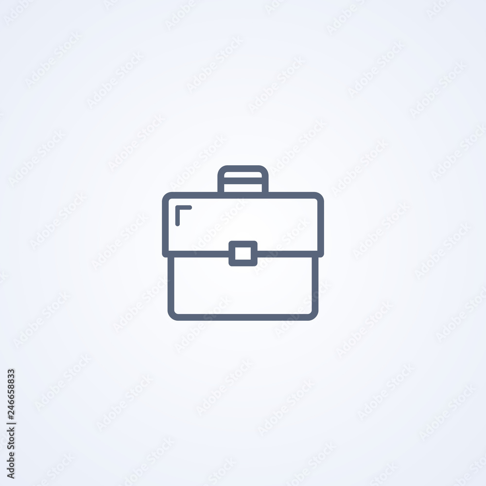 Business briefcase, vector best gray line icon Business briefcase, vector best gray line icon