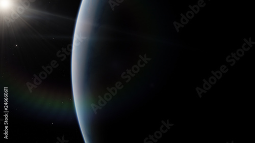 Near, low earth orbit blue planet. this image elements furnished by NASA