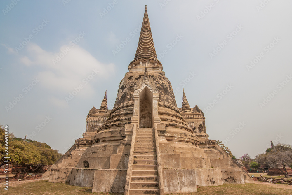 Fototapeta premium Ayutthaya,Thailand - 50 km North of Bangkok, a Unesco World Heritage. Here in particular one of the numerous temples and shrines of the historical park