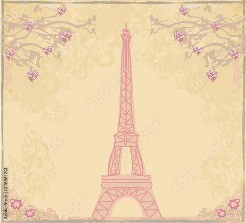 Wallpaper Mural Vintage retro Eiffel tower abstract card Torontodigital.ca